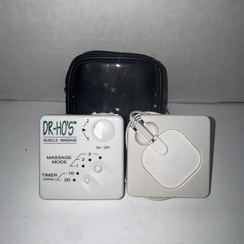 Dr Ho’s Muscle Massage Unit TENS Stimulator w Pads Cord Case Tested
